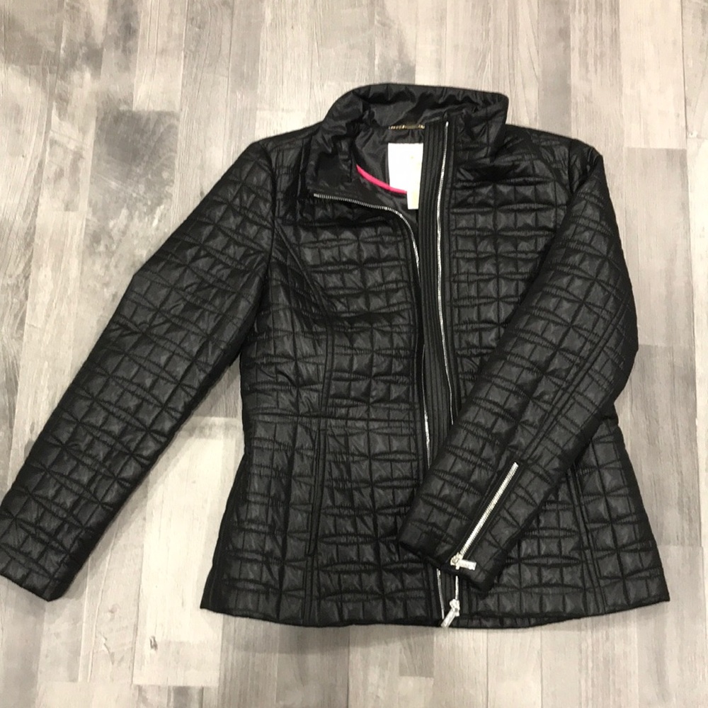 Katespade with Calvin kelvin zipper puffer coat cute Katespde charm on back💖
